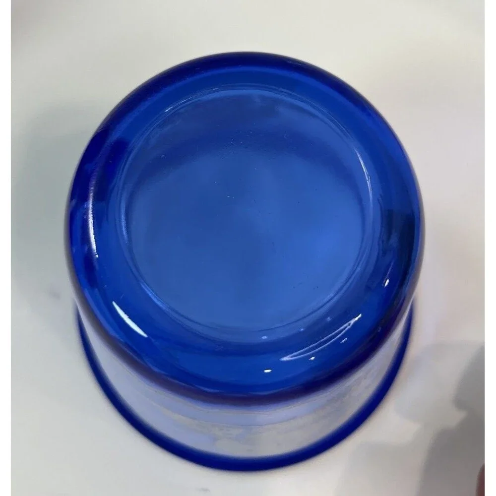 Vintage Hazel Atlas Cobalt Blue Windmill Cocktail Shaker ice bucket 4 glasses